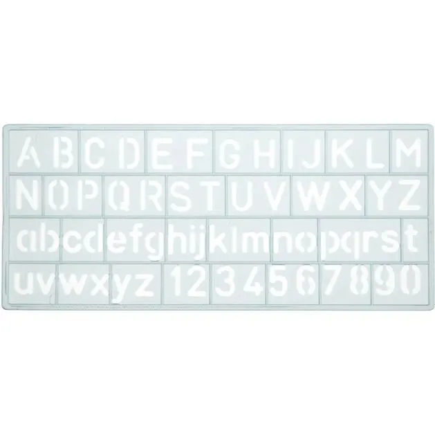 Pochoir chiffres et lettres Westcott - Transparent - 10 mm - Pour une écriture soignée et ordonnée