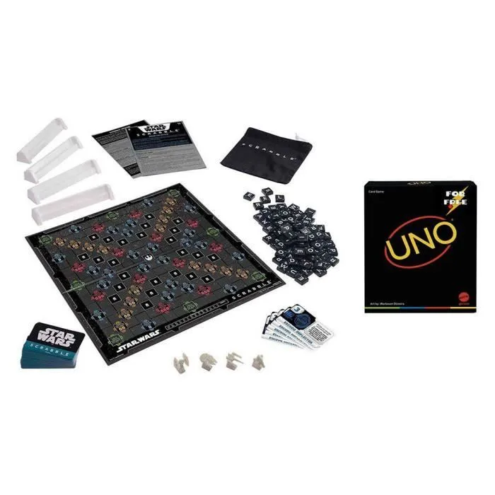 Jeu de Plateau - Mattel Games - Scrabble Star Wars - Enfants 10+ - Cartes Incluses-0