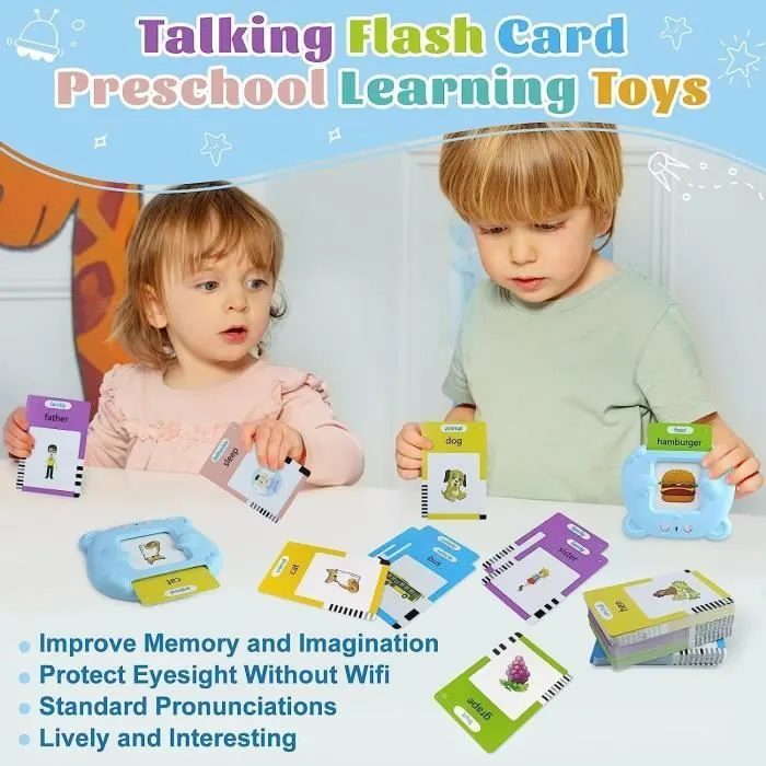 Cartes Flash Parlantes Anglais, Jeux éducatifs 1 2 3 4 5 6 Ans, Jouet Enfant Jouets d'apprentissage avec Cartes 112 Feuilles-3