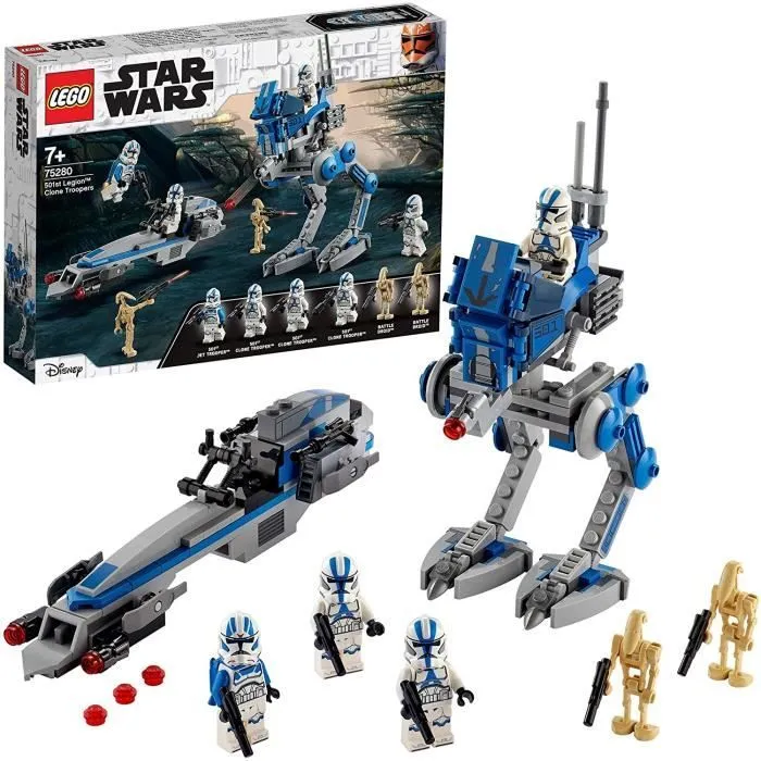 LEGO 75280 Star Wars Set de jeu Les Clone troopers de la 501ème légion et marcheur AT-RT