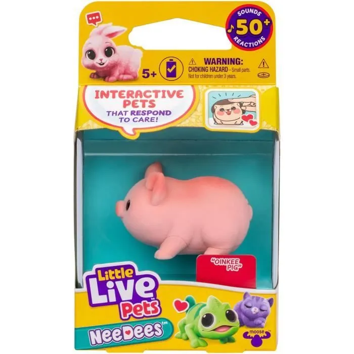 Lil' Needees - MOOSE TOYS - LITTLE LIVE PETS - Animaux interactifs de poche, avec sons et réactions - Modèle de peluche aléatoire-3