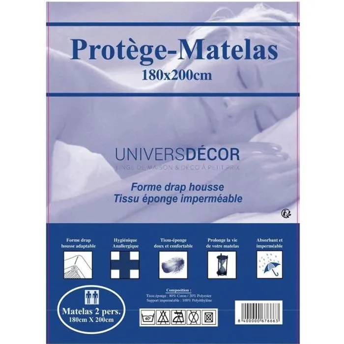 Protège-matelas imperméables, absorbant et anti-acariens 180 x 200 cm-0