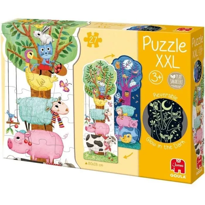 Puzzle XXL Ferme Jour/Nuit Goula - Brille dans le noir - Pour Enfant - Blanc-2