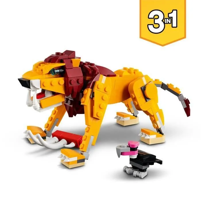 LEGO® Creator 3-en-1 Le Lion Sauvage - Figurines d'Animaux - Jouet de Construction-1