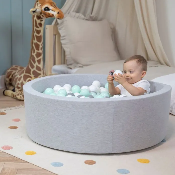 Piscine A Balles - Structure A Balles - Selonis - gris clair - 90x30cm/200 balles-2