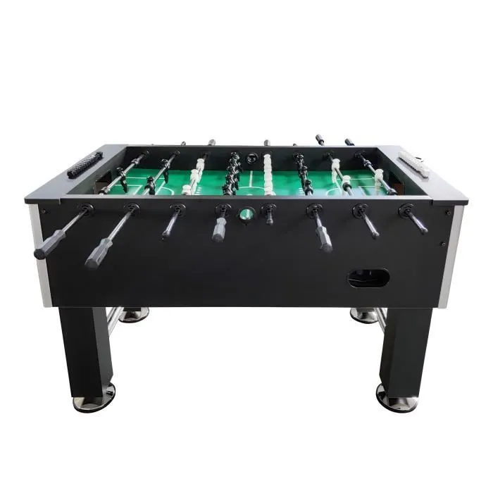 Babyfoot COUGAR Defender - Noir, 11 Poupées Noires, 11 Poupées Blanches - Support pour Gobelets - Intérieur-3