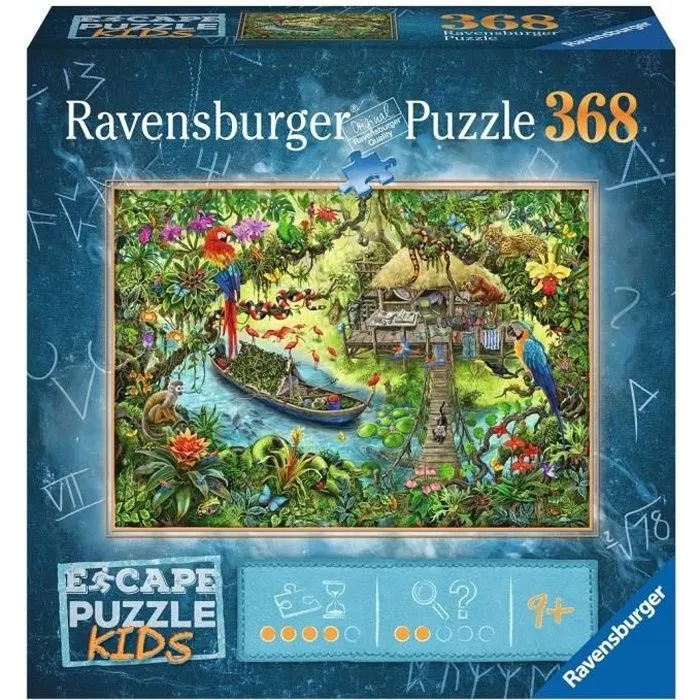Escape puzzle Kids - Un safari dans la jungle - Ravensburger - Puzzle Escape Game 368 pièces - Dès 9 ans-0