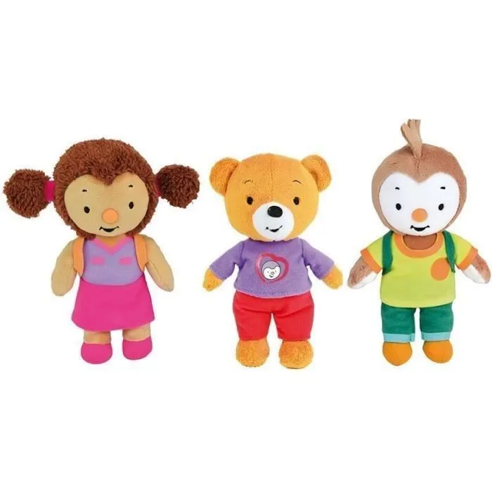 T'CHOUPI Lot de 3 peluches Lalou, Pilou et T'choupi +/- 19 cm-0