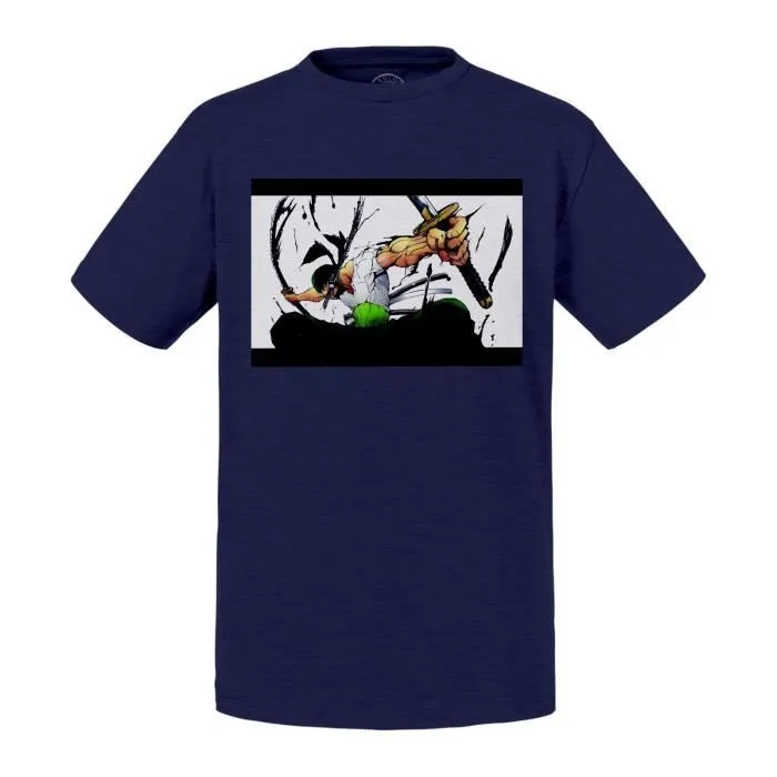 T-shirt Enfant Bleu One Piece Roronoa Zoro Swords / Manga Anime-0