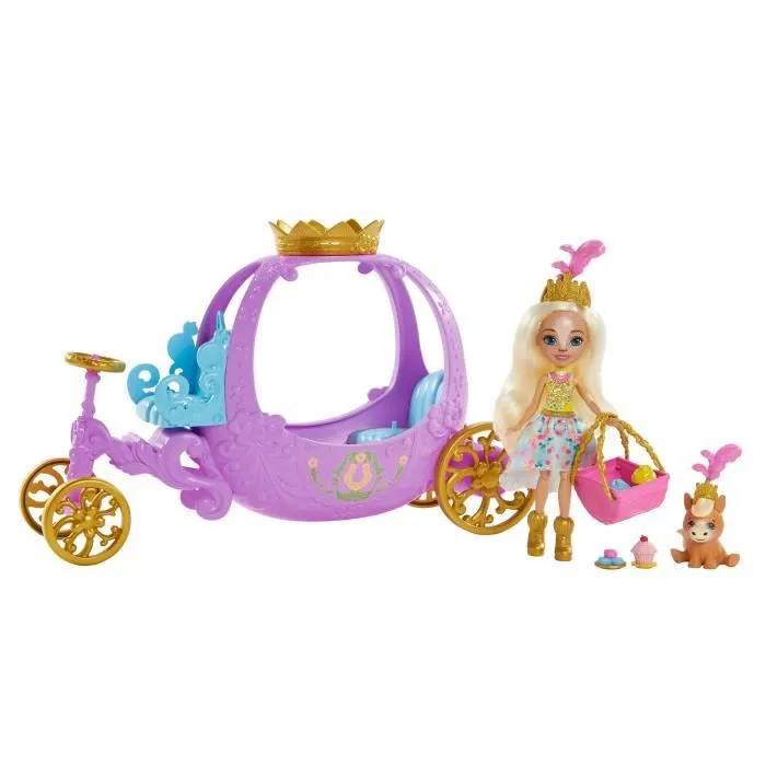 Enchantimals - Carrosse Royal avec Peola Poney - Roues dorées - Dès 4 ans-1