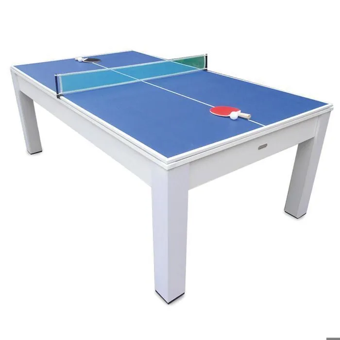 DEVESSPORT - Billard 3 en 1 - Blanc - 7ft  Table de billard et de ping-pong convertible 3 en 1 | salle à manger + accessoires-2
