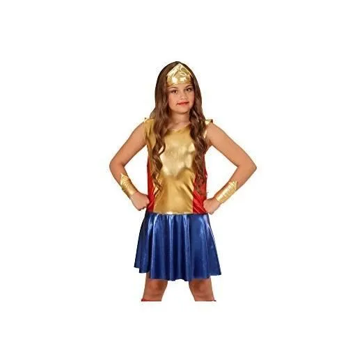 Costume Enfant - WIDMANN - Super héros fille - robe, poignets et bandeau-0