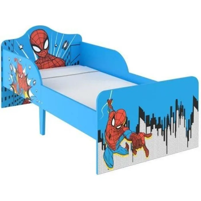 Lit pour enfants - Marvel - Spiderman - 75x143cm - Bois - Bleu-0
