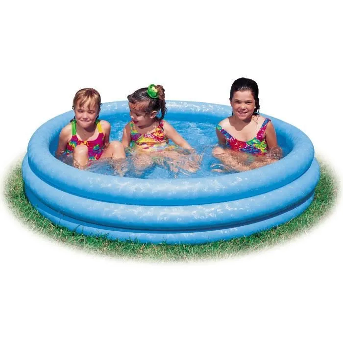 Piscine Gonflable Enfant Bleu Cristal - INTEX - 168x41 cm - Capacité 481L - A partir de 3 ans-0