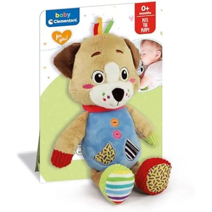 Clementoni - Baby for You Chiot Pete The Puppy-Peluche, Jeu de Petite enfance, Jouet de première activité, Bonhomme bébé 100%-1
