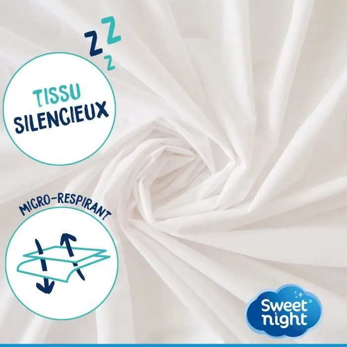 Sweetnight - Protège matelas 140x190 cm | Alèse Imperméable et Micro Respirante | Souple et Silencieux | Lavable à 90°C-3