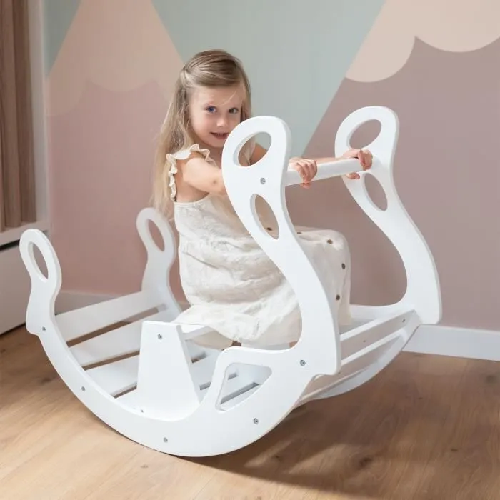 KiddyMoon Bascule Pour Enfants Rocker Bébé Balancelle, Noir-3