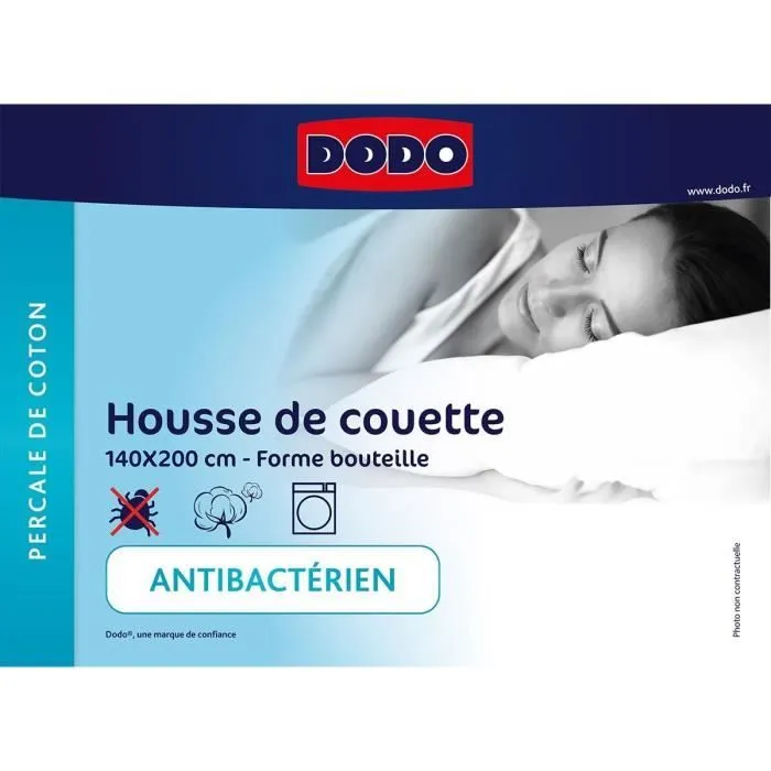 Housse de couette DODO - 140x200 cm - Coton - Antibactérien-2
