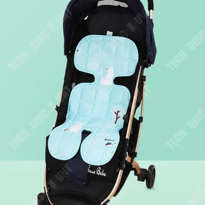 TD® Bébé poussette cool tapis universel glace soie latex antidérapant lavable frais et confortable été 4D respirant maille tapis-1