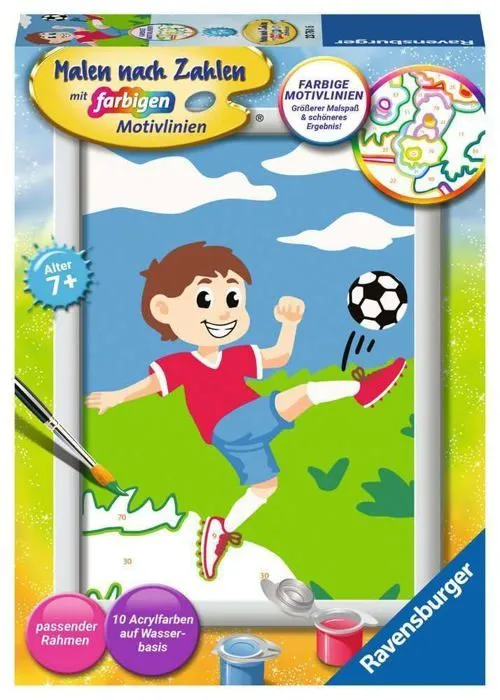 Jeu de peinture Ravensburger - 23761 - Peinture par numéros-Amusement du Football-Enfants à partir de 7 Ans,-0