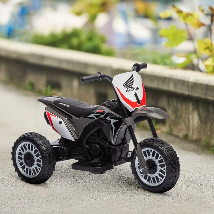 Moto cross éléctrique pour enfant - HOMCOM - licence Honda CRF450RL - 3 roues - batterie 6V - enfants 18-36 mois - gris-2