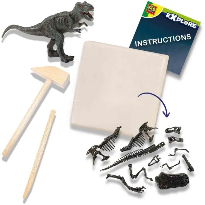 Fouille de dinosaures et de squelettes 2 en 1 - T-rex - SES CREATIVE-1