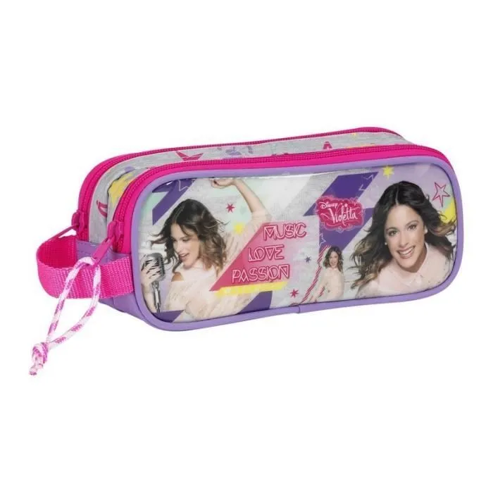 Trousse Scolaire Double VIOLETTA - Néon-0