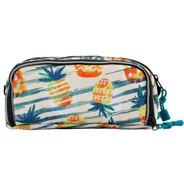 Trousse Ananas Oh My Pop! Jaune - 3 compartiments - 16 emplacements pour crayons-2