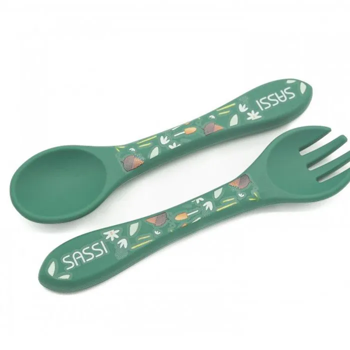 Set fourchette et cuillère en silicone Animaux RENARD-2
