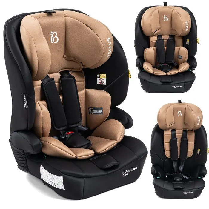 BEBELISSIMO  - Siège auto bébé Isofix  - 76 -150cm - Tellus - de 9 à 36 kg, 15 mois à 12 ans -beige-0