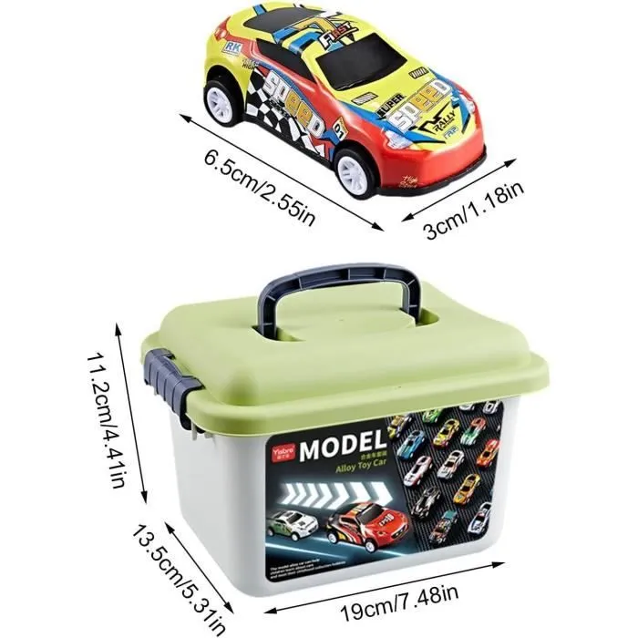 30Pcs Petites Voitures Jouets,Metal Voiture Jouet Enf-ant Cascadeuse Mini Voitures De Course Apporter Valise,Avec La Carte Routière-1