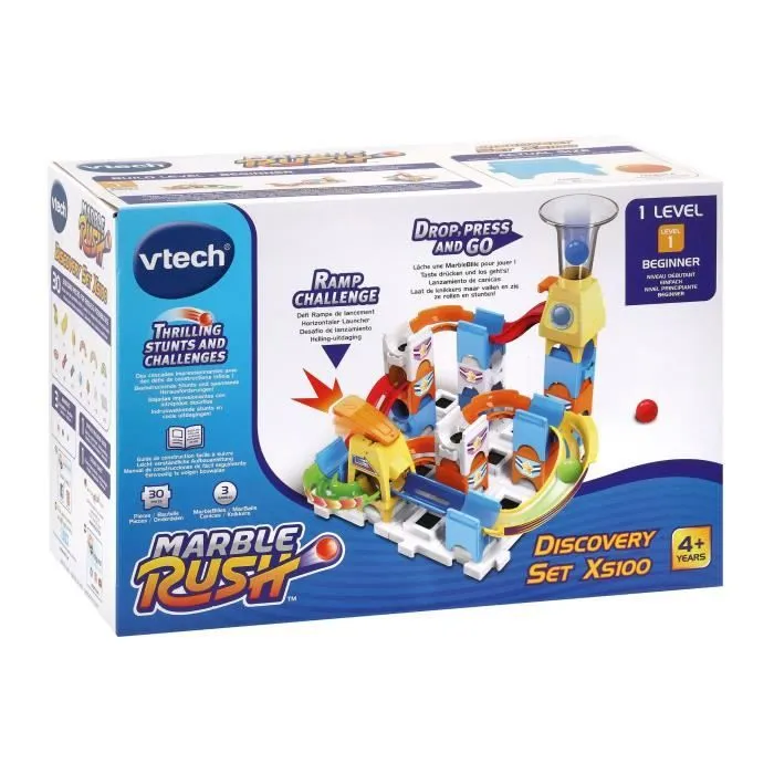 Circuit à billes VTECH Marble Rush Discovery Set XS100 - 30 pièces et 3 MarbleBilles incluses-6