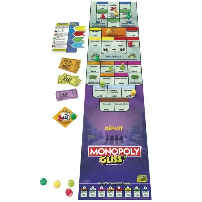 Monopoly Gliss', Jeu de Groupe Familial pour Enfants, Ados et Adultes, à partir de 8 Ans, 2 à 8 Joueurs, 20 Minutes en Moyenne, Jeu-1