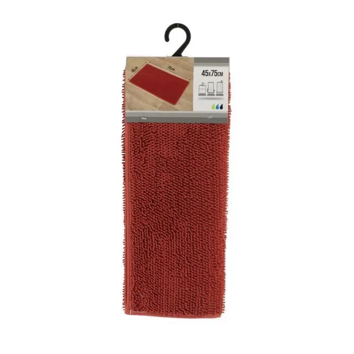 TENDANCE - Tapis de salle de bain en polyester Terracotta 45 x 75 cm Marron-0