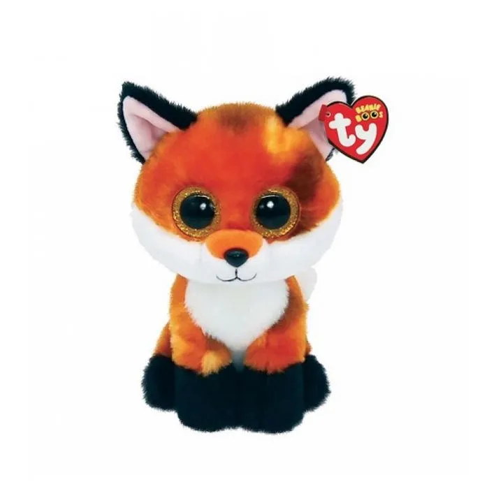 Peluche Renard Ty Beanie Boo's 15cm - Fourrure Douce et Yeux Brillants-0
