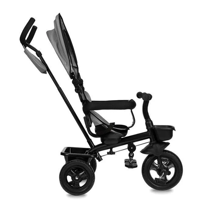 Tricycle Evolutif 5en1 - MoMi - TELDE - 360° - Repose-Pieds - Pare-Soleil - Gris-3