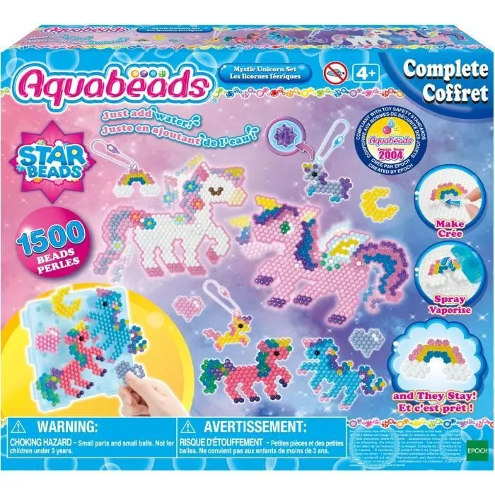 Aquabeads - Licornes féériques - Loisir créatif - 1500 perles - Rose-3