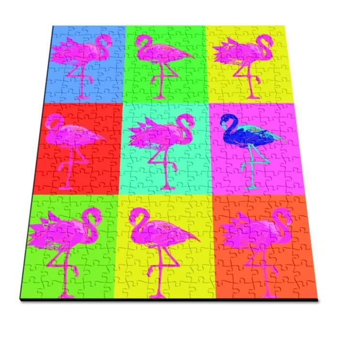 Puzzle Classique - FABULOUS - Mosaïque de Flamants Roses Pop Art - 280 Pièces - Adulte - Intérieur-2