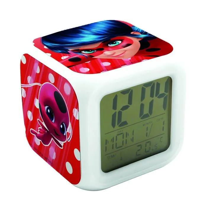 Reveil enfant Joy toy - 1 - Miraculous Reveil Cube dans Un Coffret Cadeau - 8 x 8 x 8 cm, Petit Format-1