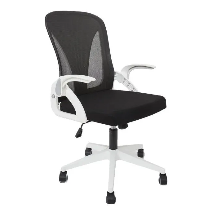 Fauteuil de Bureau "Rabattable" 92-100 Blanc & Noir-0