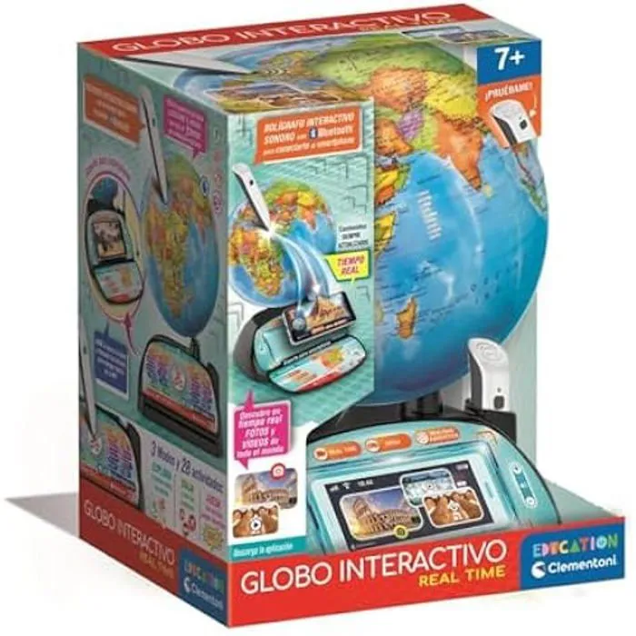Clementoni Ballon numérique Real Time - Jeu éducatif interactif pour enfants - Apprend la géographie et la culture générale --0