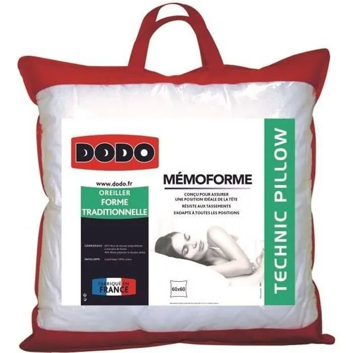 DODO Oreiller à mémoire de forme Memoforme - 60 x 60 cm-0