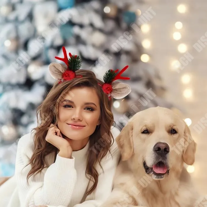 TD® Pince à cheveux en bois de noël, nouvelle collection, décoration de fête, cadeau de noël, pince à oreilles en bois d'élan marron-3