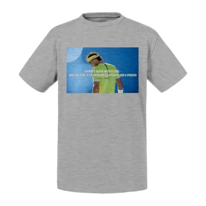T-shirt Enfant Gris Rafal Nadal Tennisman Citation Inspirante Anglais Motivation-0
