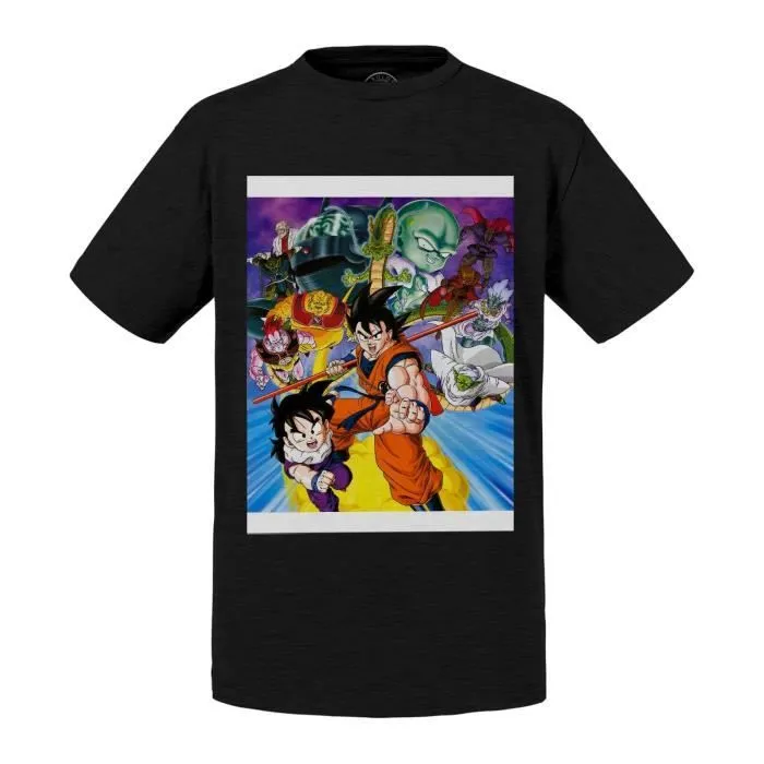 T-shirt Enfant Noir Dragon Ball Z Garlic Jr. Manga Anime Japon-0