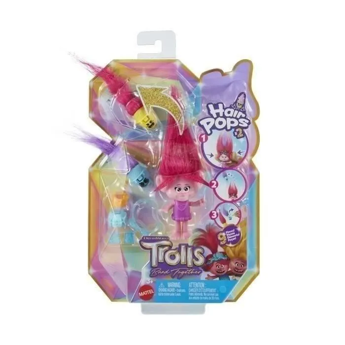 FIGURINE POPPY HAIR POPS - MATTEL - HNF10 - POUPEE MANNEQUIN TROLLS-1