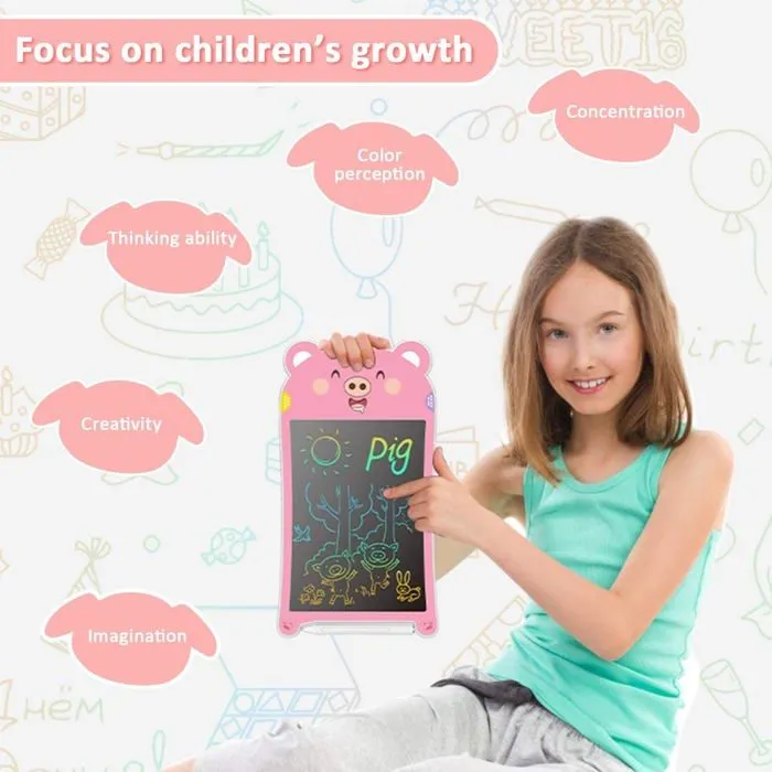 Ardoise magique - GUYUCOM - 8.5 pouces - Couleurs arc-en-ciel - 100 000 utilisations - Pour enfants 3 ans+-3