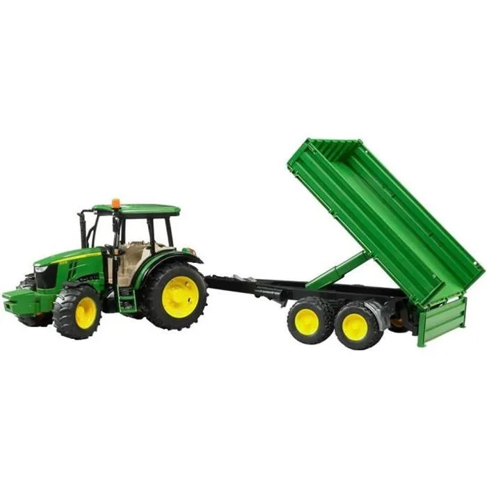 Tracteur John Deere 5115M avec remorque - BRUDER - Échelle 1:16 - Pour garçons de 3 ans et plus-0
