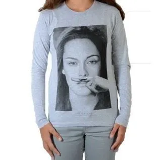 Tee shirt Little Eleven paris Chris LS Mixte (Garçon / Fille) Kristen Stewart Gris-2