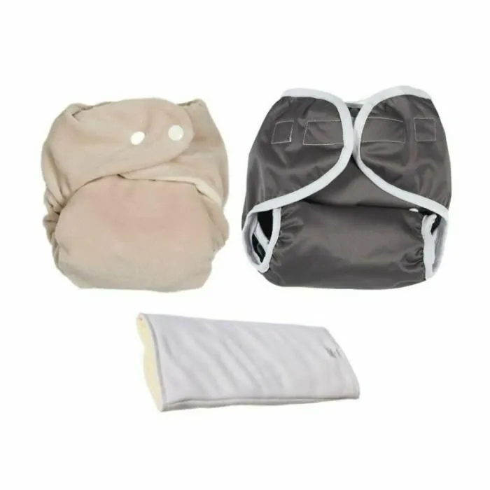 Kit d'essai Couches Lavables - So Bamboo - Taille Unique (3-15 kg) - Caillou-Blanc-0